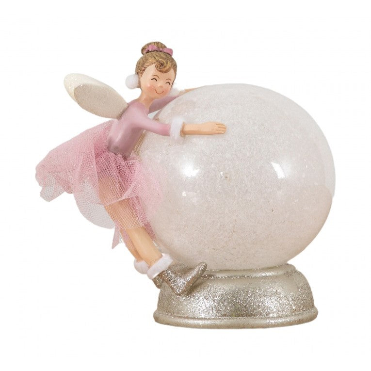 Hugging Fairy Whispers LED-Enhanced Snow Globe