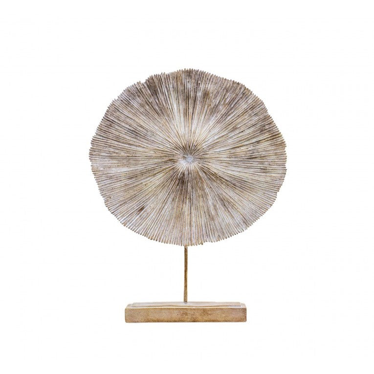 Intricate Mushroom Disc Accent on Stand