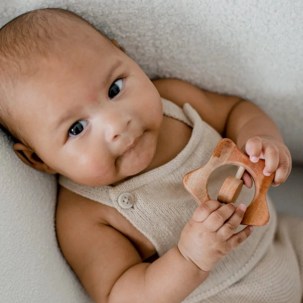 Star Rattle and Baby Mirror Set