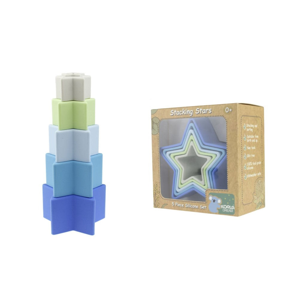 Stacking Stars Toddlers Game 5-Piece Set Blue & Green