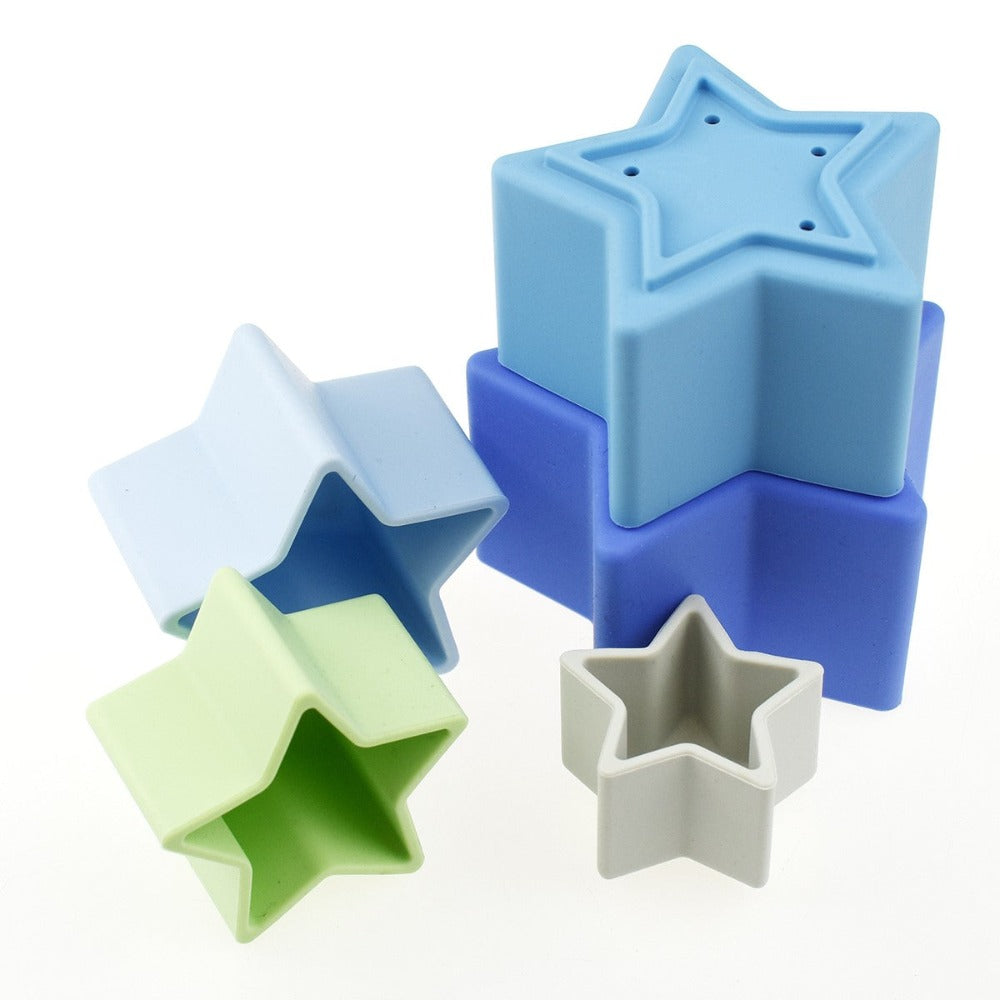 Stacking Stars Toddlers Game 5-Piece Set Blue & Green