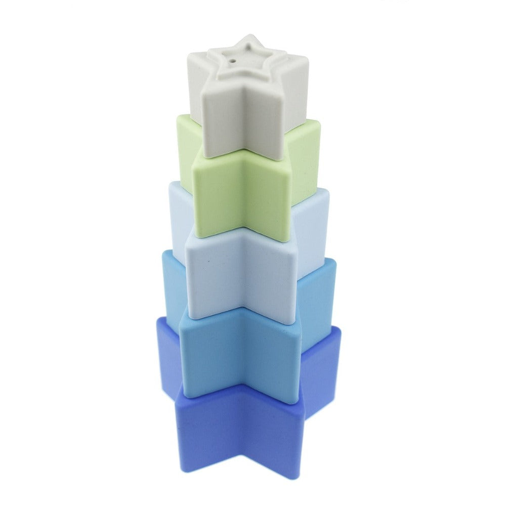 Stacking Stars Toddlers Game 5-Piece Set Blue & Green