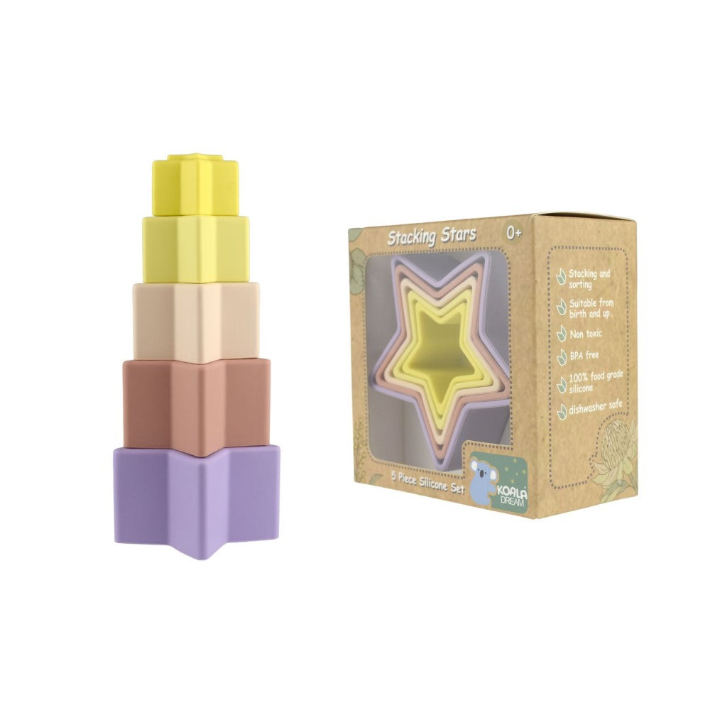 Stacking Stars Toddlers Game 5-Piece Set Purple & Yellow