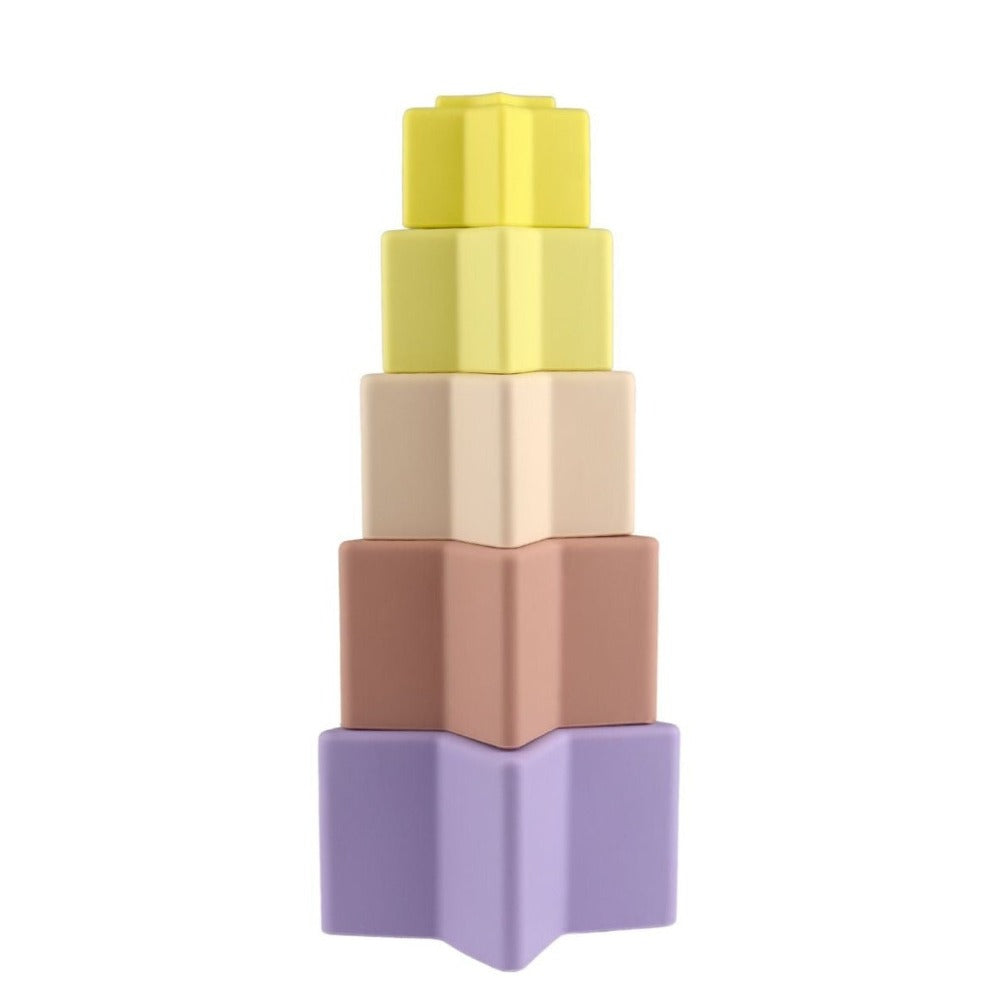 Stacking Stars Toddlers Game 5-Piece Set Purple & Yellow