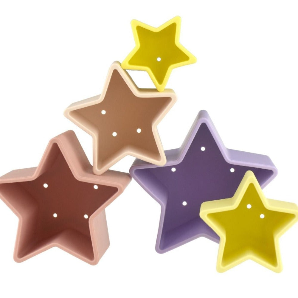 Stacking Stars Toddlers Game 5-Piece Set Purple & Yellow