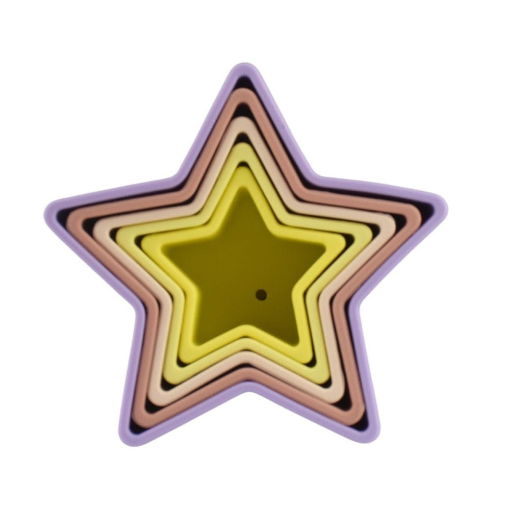 Stacking Stars Toddlers Game 5-Piece Set Purple & Yellow