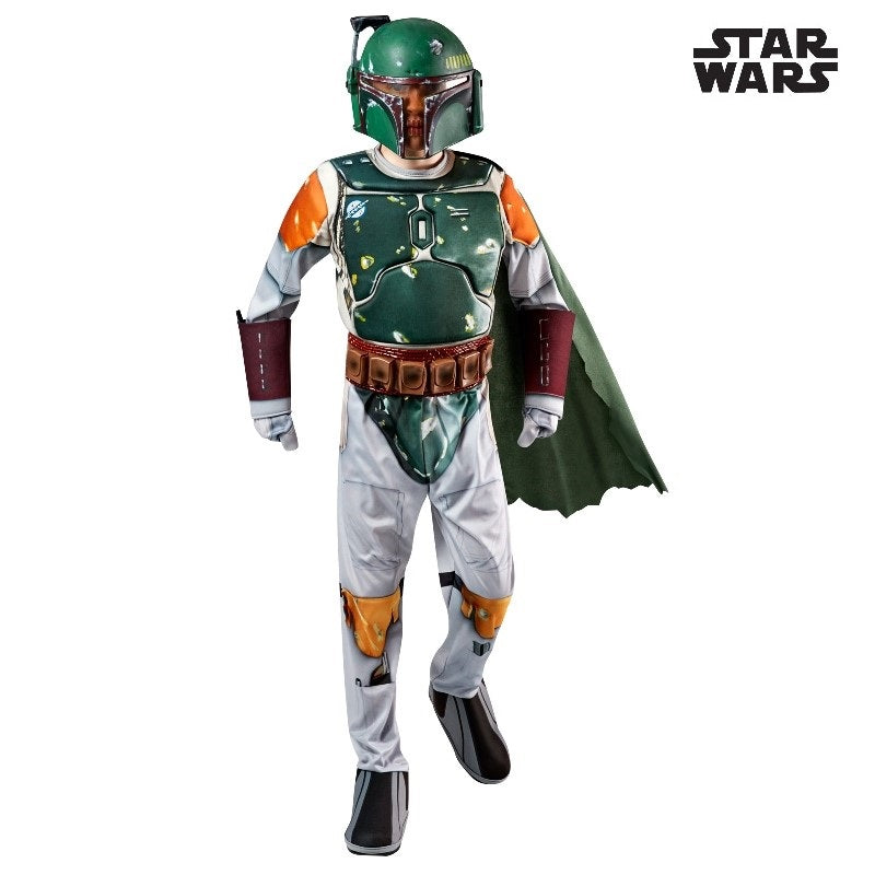 Star Wars Boba Fett Premium Boy's Costumes With Cape (Available in 2 Sizes)