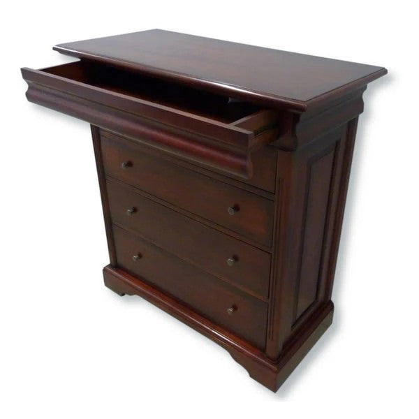 Stately Presence Hidden Drawer Tall-Boy - Rose Mahogany