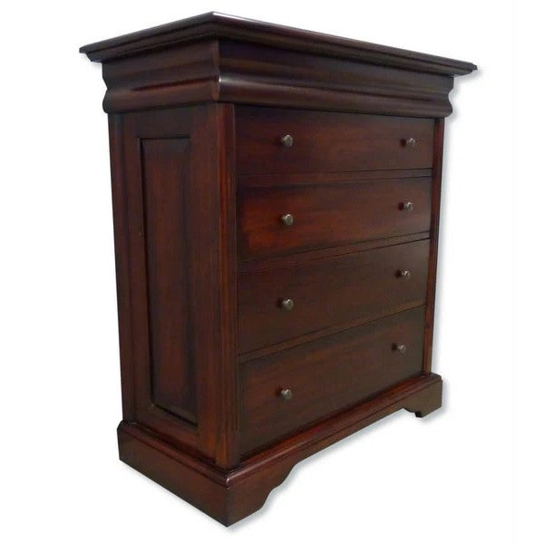 Stately Presence Hidden Drawer Tall-Boy - Rose Mahogany