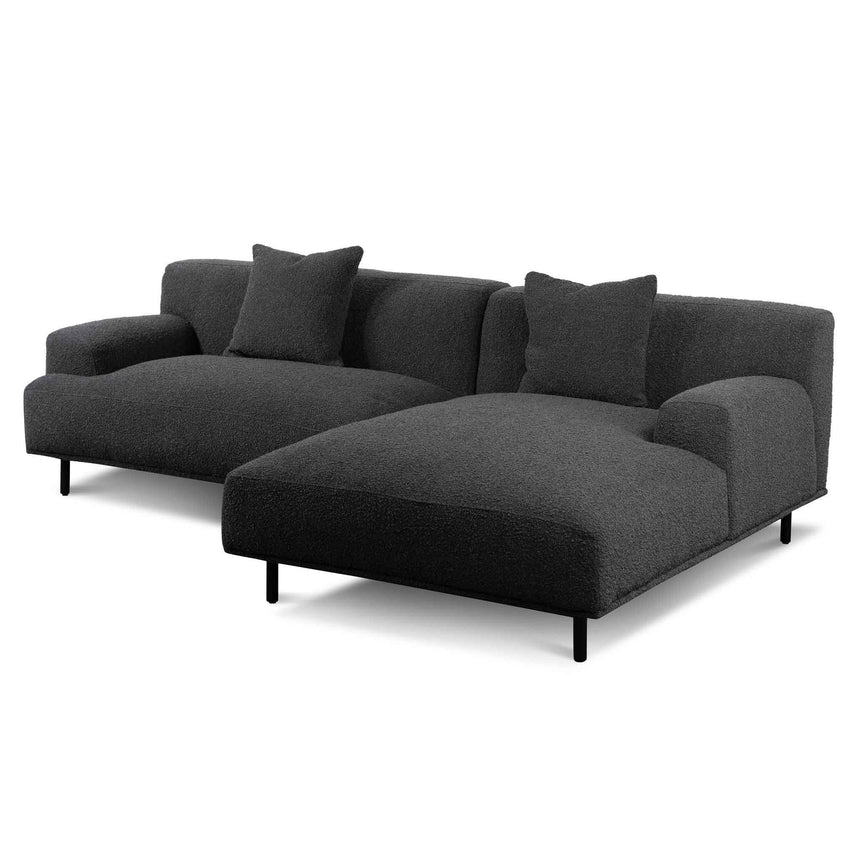 Statement Piece Right Chaise Sofa - Charcoal Boucle