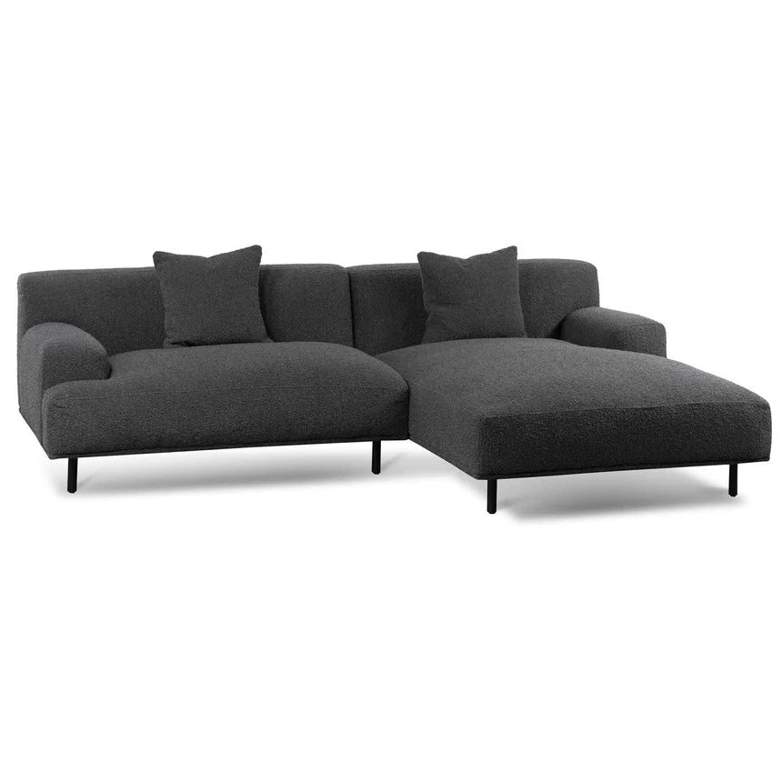 Statement Piece Right Chaise Sofa - Charcoal Boucle