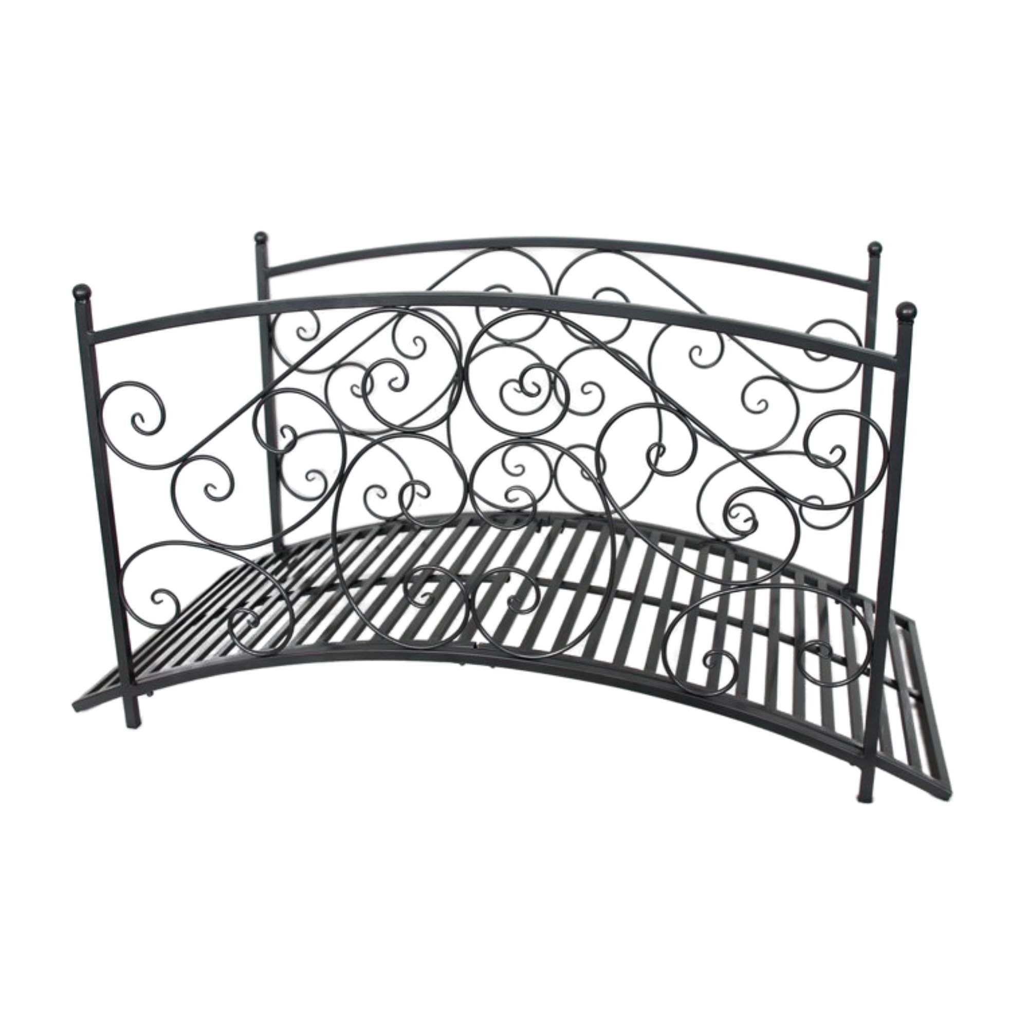 Steel Scape Metal Garden Foot Bridge - Rustic Brown