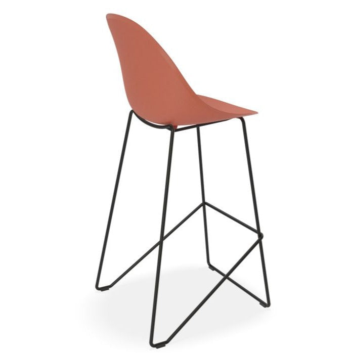 Steel and Shell Harmony Black Base Stool 75cms (Available in 4 Colors)