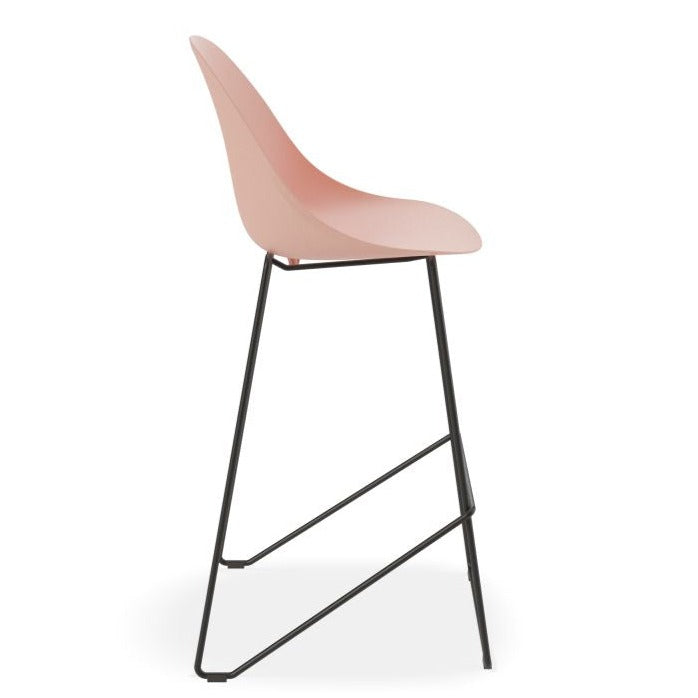 Steel and Shell Harmony Black Base Stool 75cms (Available in 4 Colors)