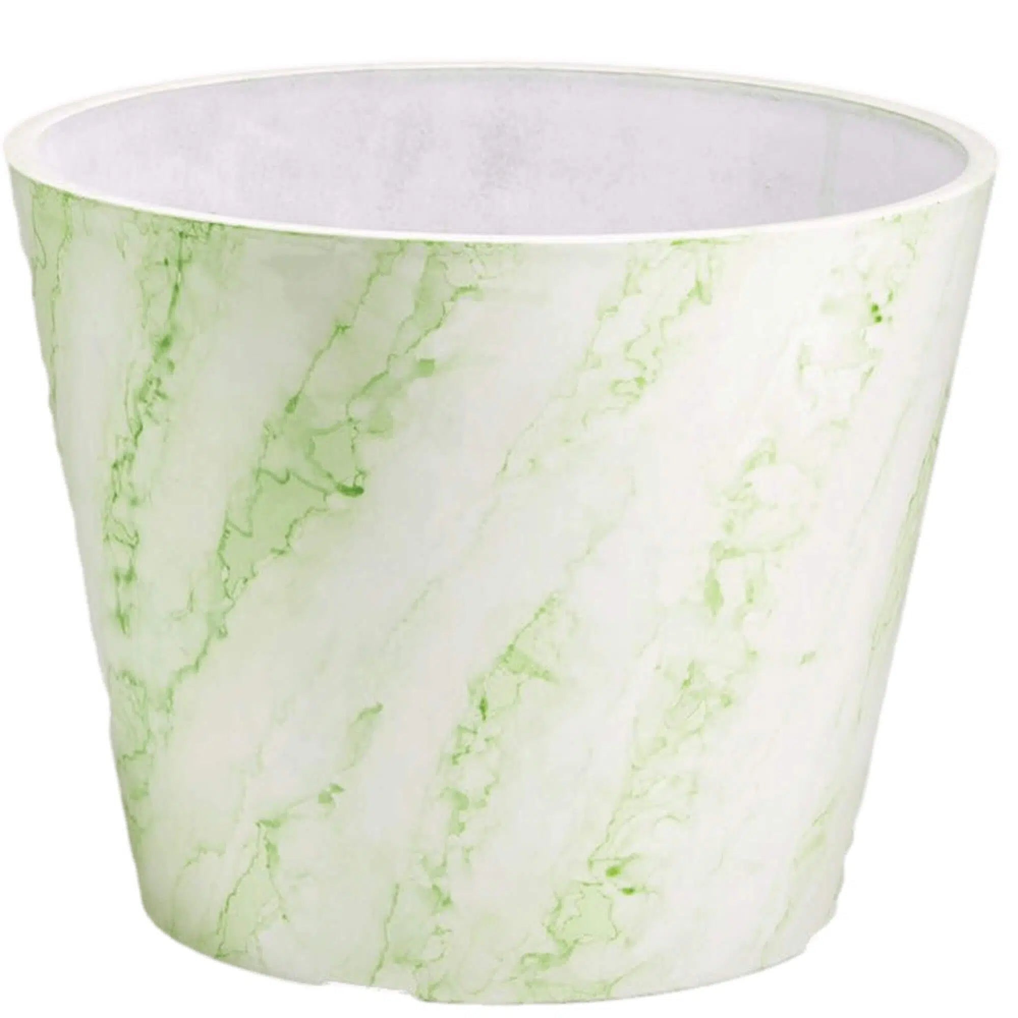 Stone Green & White Imitation Marble Pot 25cms