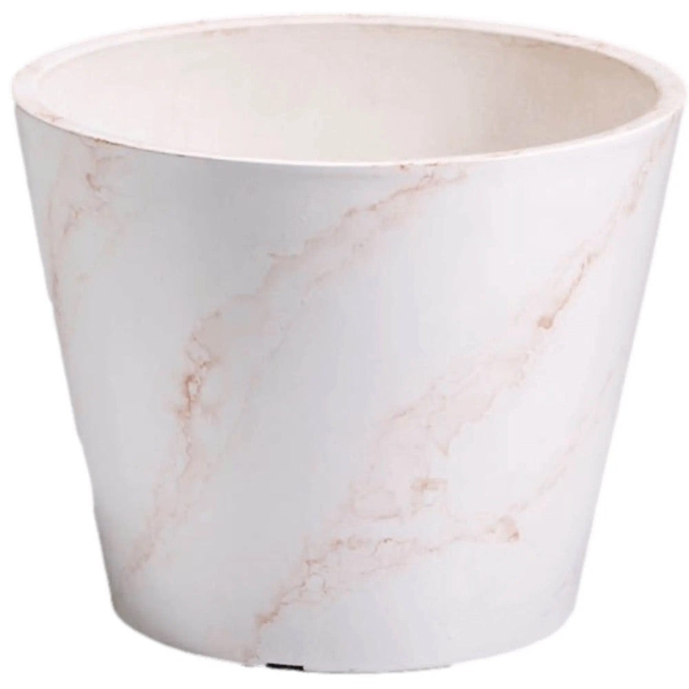 Stone Red & White Imitation Marble Pot 25cms