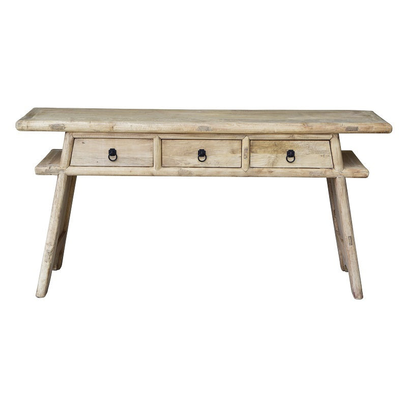 Streamlined Recycled Elm Wood Console Table