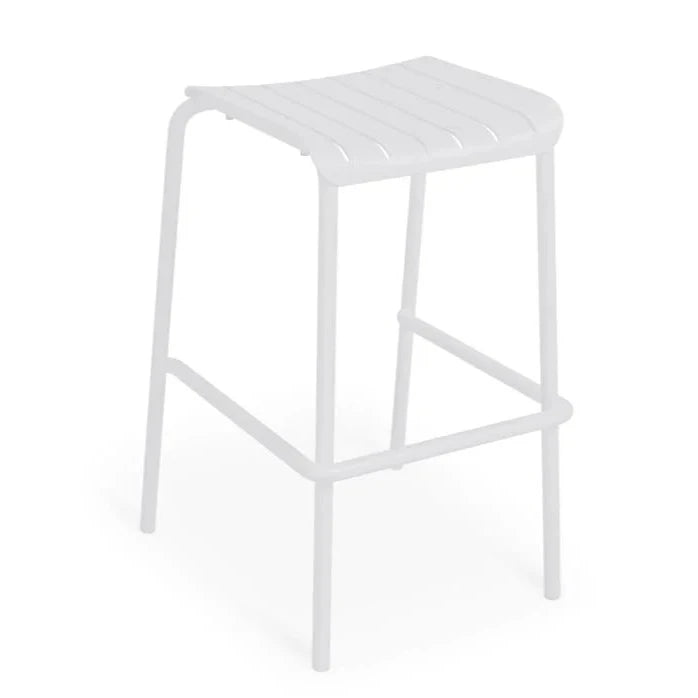 Striped Metal Backless High Bar Stool (Available in 2 Colors)