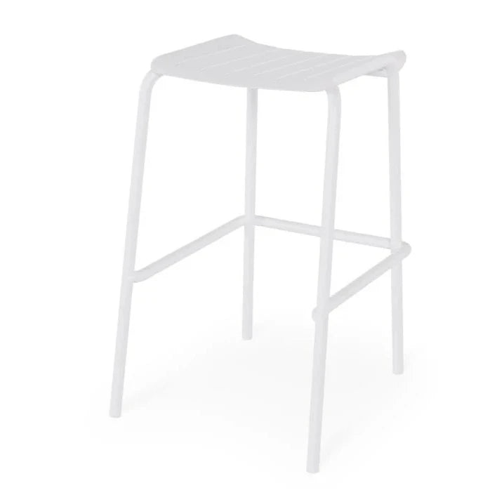 Striped Metal Backless High Bar Stool (Available in 2 Colors)