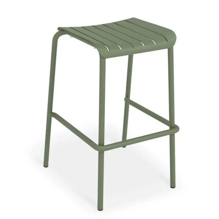 Striped Metal Backless High Bar Stool (Available in 2 Colors)