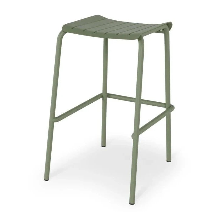 Striped Metal Backless High Bar Stool (Available in 2 Colors)