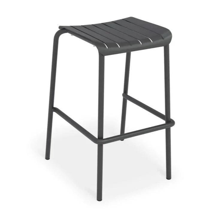 Striped Metal Backless High Bar Stool (Available in 2 Colors)