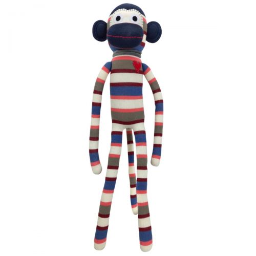 Striped Monkey Bailey Cream & Blue - 70cm