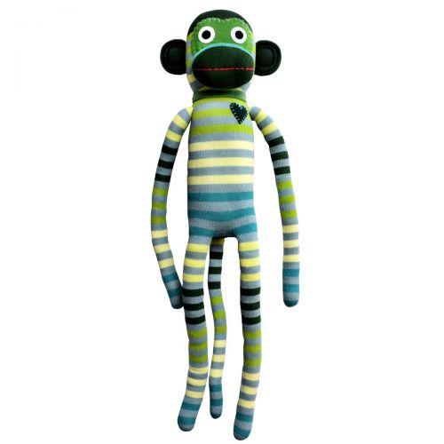 Striped Monkey Billie Green and Blue - 70cm