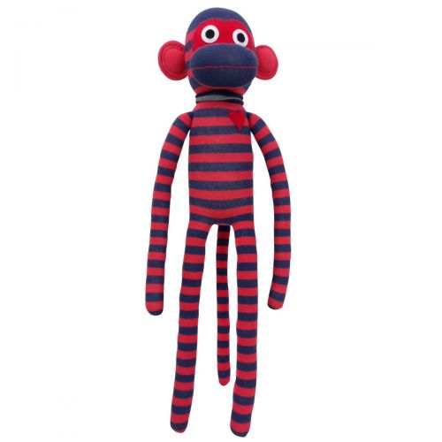 Striped Monkey Max Red & Navy Blue - 70cm