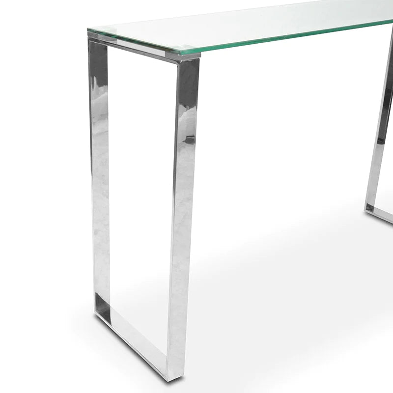 Stunning Glass Silver Stand Console Table 120cms