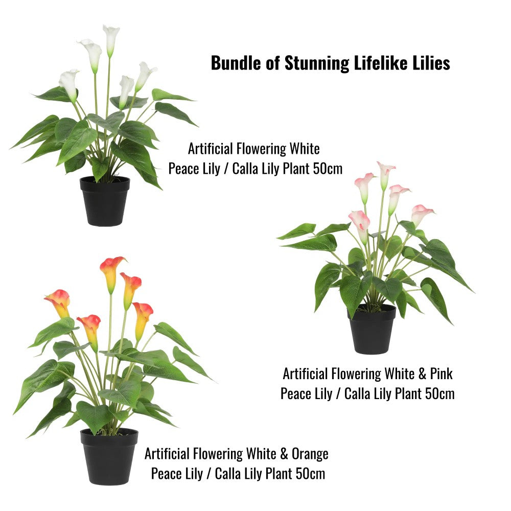 Stunning Lifelike Lilies Bundle 50cms - Set of 3