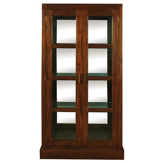 Stunning Mirror Back Display Cabinet - Brown