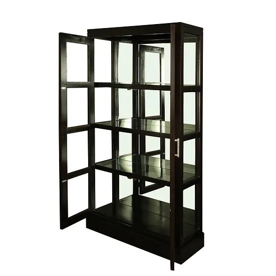 Stunning Mirror Back Display Cabinet - Dark Brown