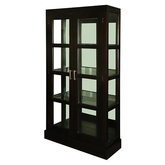 Stunning Mirror Back Display Cabinet - Dark Brown