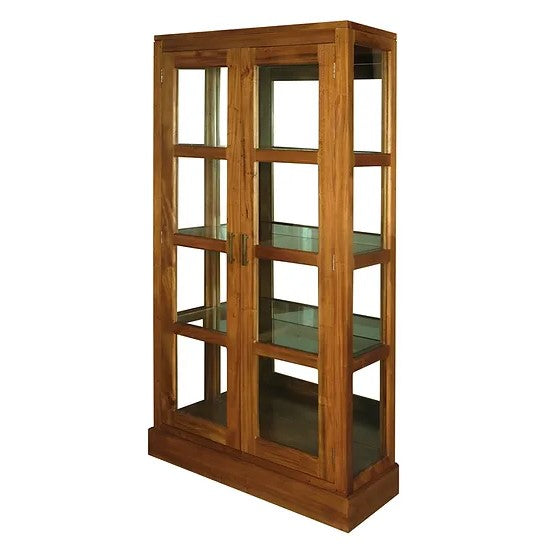 Stunning Mirror Back Display Cabinet - Light Brown