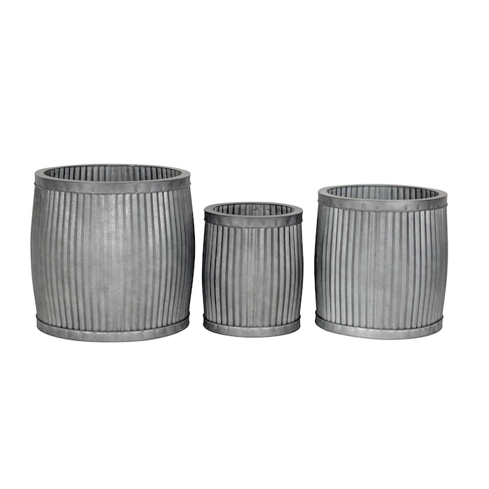 Stunning Pot provincial Zinc Grey Set of 3