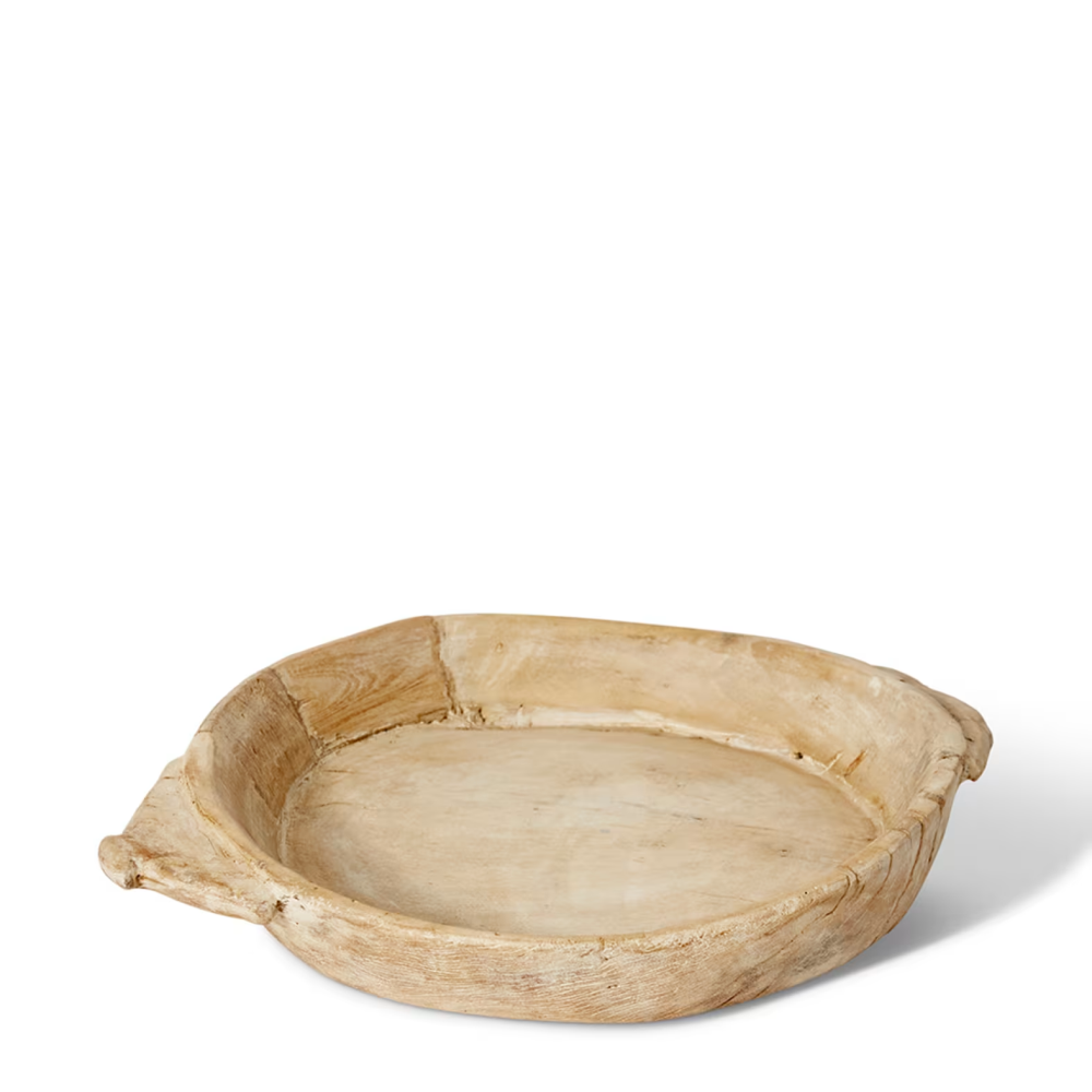 Sturdy Bharat Wooden Bowl with Handle - Available in 2 Sizes