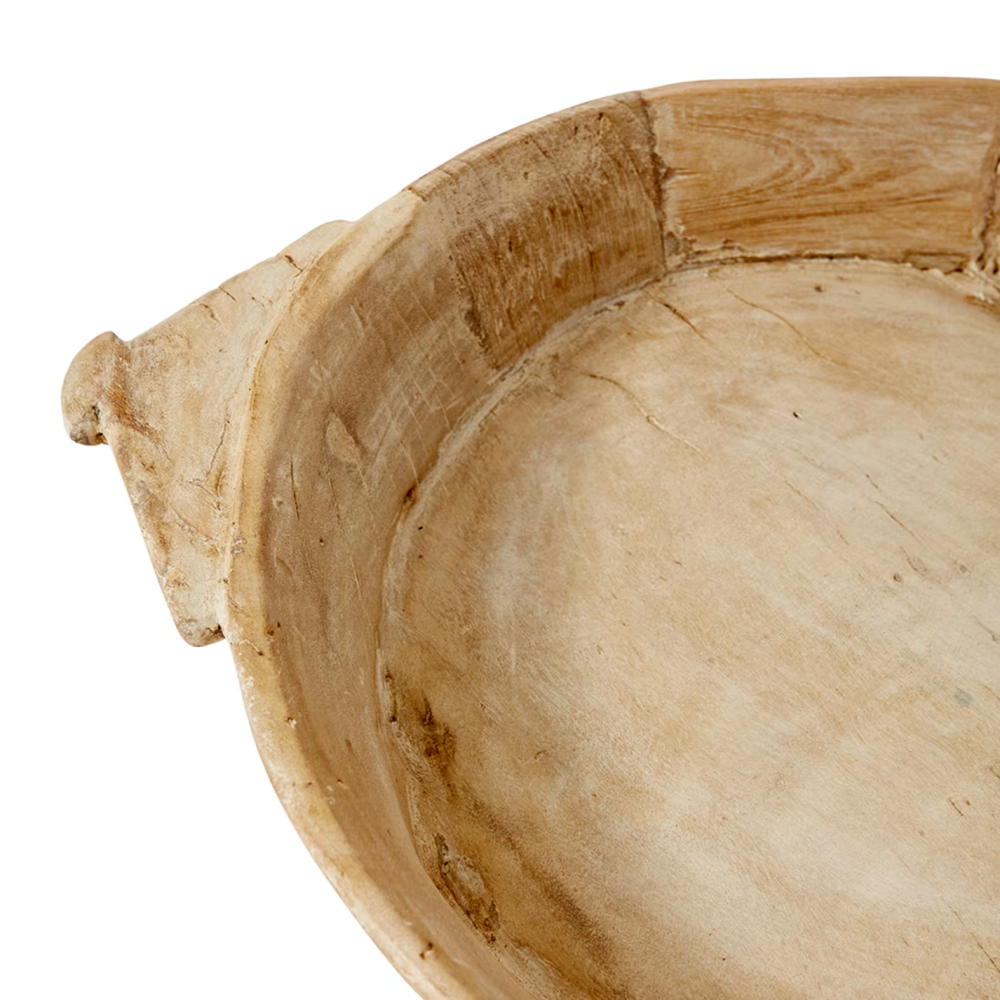 Sturdy Bharat Wooden Bowl with Handle - Available in 2 Sizes