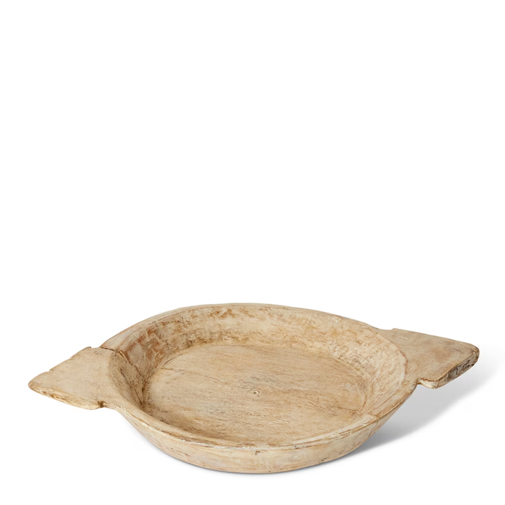 Sturdy Bharat Wooden Bowl with Handle - Available in 2 Sizes