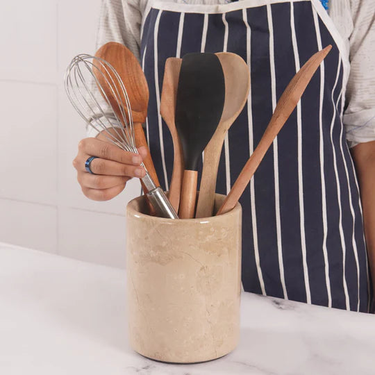 Sturdy Marble Utensil Holder - Verona