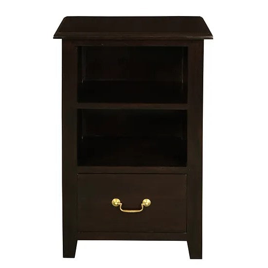 Stylish 1 Drawer Lamp Table - Dark Brown