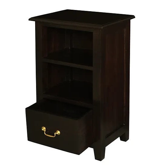 Stylish 1 Drawer Lamp Table - Dark Brown