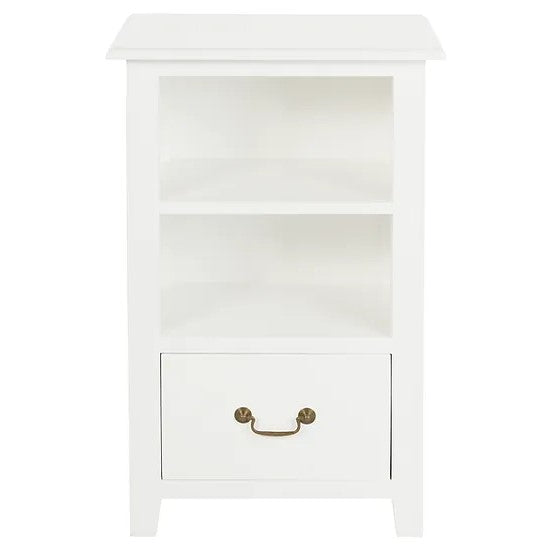 Stylish 1 Drawer Lamp Table - White