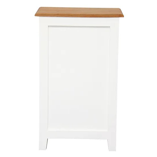 Stylish 1 Drawer Lamp Table - White Caramel