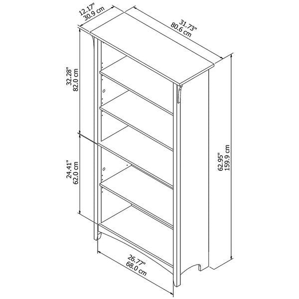 Stylish Engineered Wood 5-Shelf Hutch Bookcase