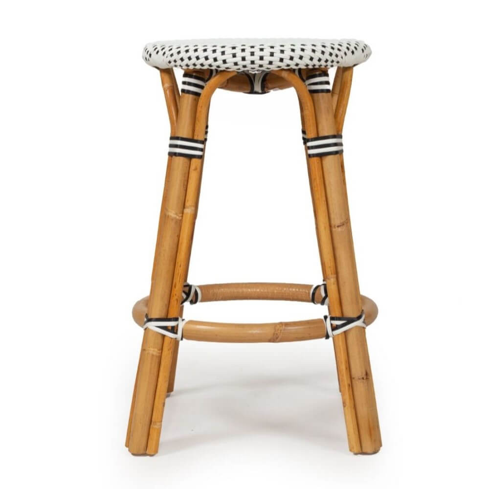 Stylish Kitchen Counter Bar Stool 66cm - Black & White