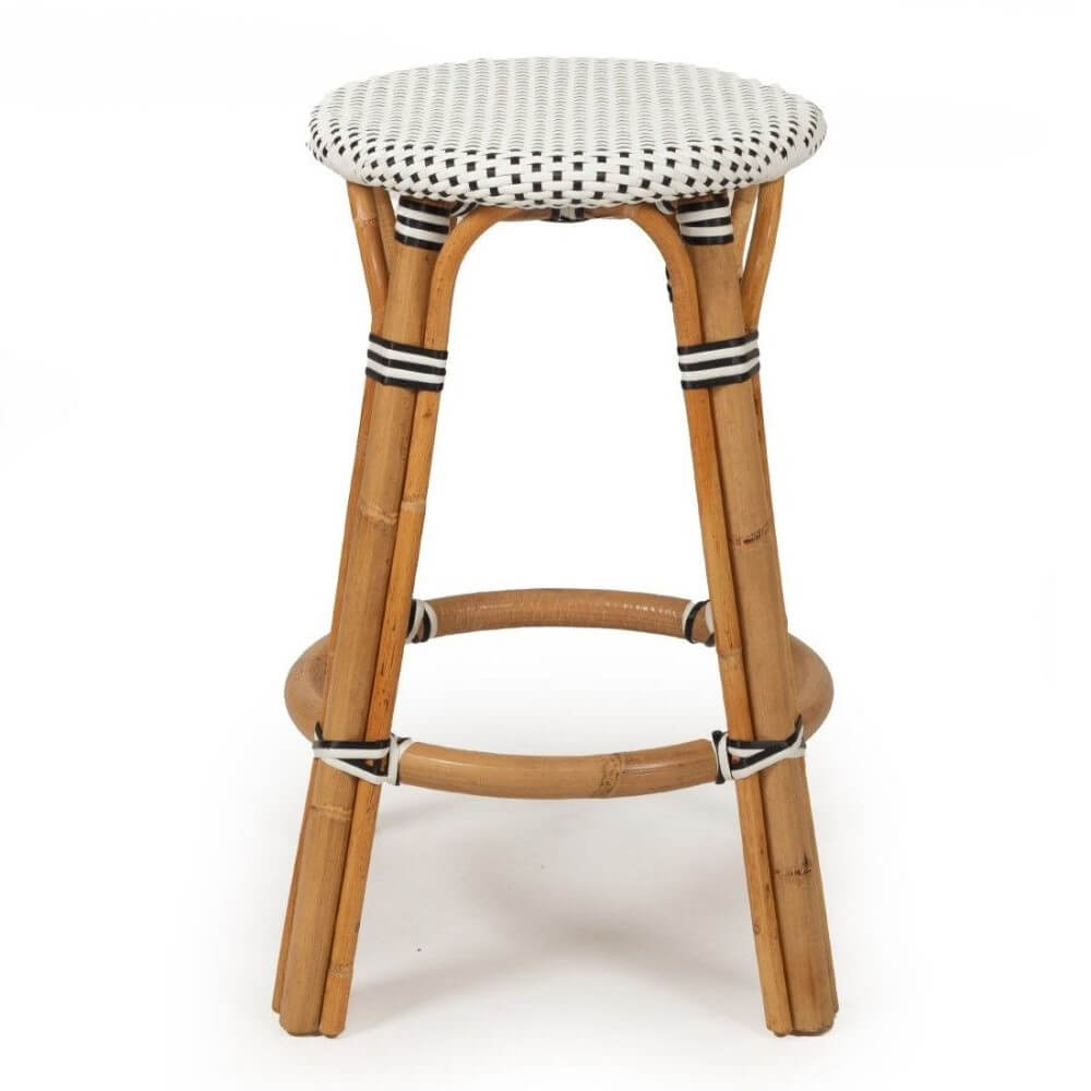 Stylish Kitchen Counter Bar Stool 66cm - Black & White