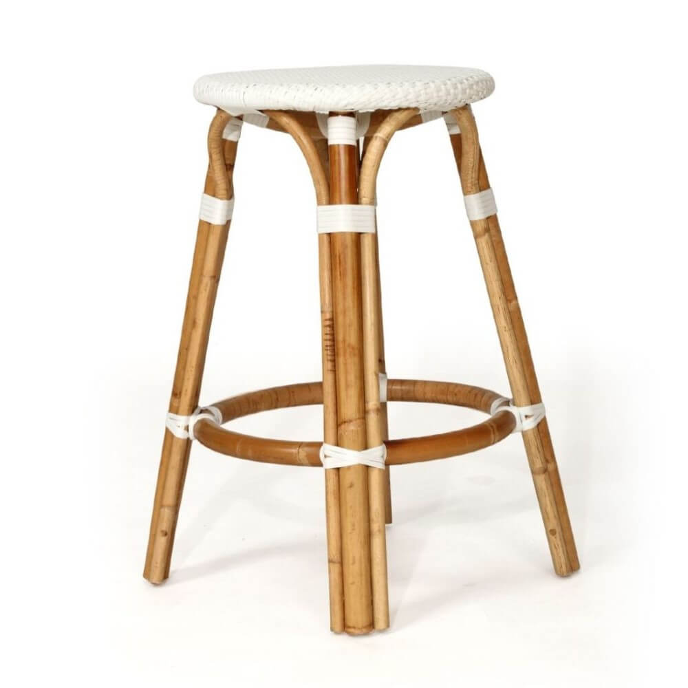 Stylish Kitchen Counter Bar Stool 66cm - White