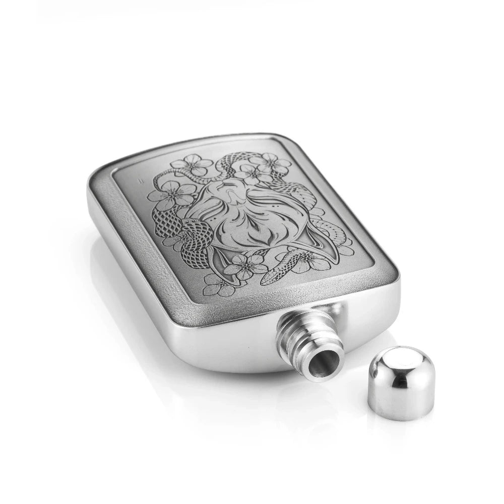 Stylish Limited Edition Kitsune Pewter Hip Flask 150 ML