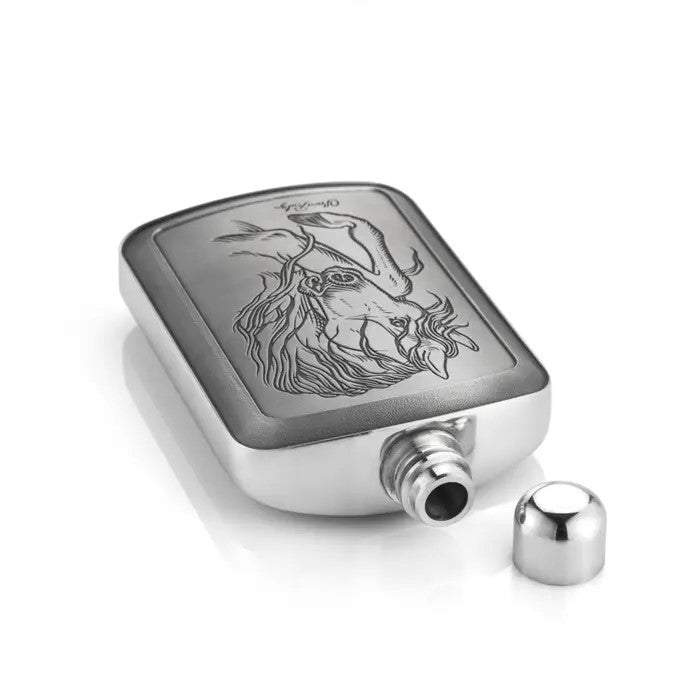 Stylish Limited Edition Rulz Stallion Pewter Hip Flask 150 ML